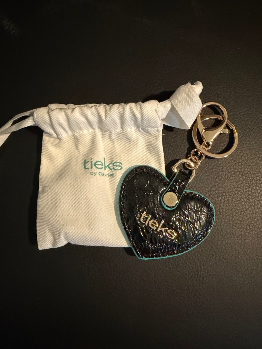 Tieks Leather Obsidian Black Heart Keychain Brand New Advent Calendar